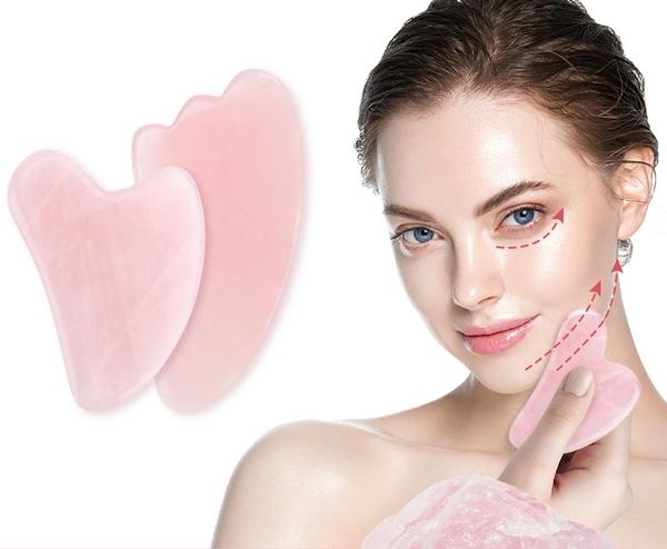 Gua Sha Arcmasszírozó (rózsakvarc)