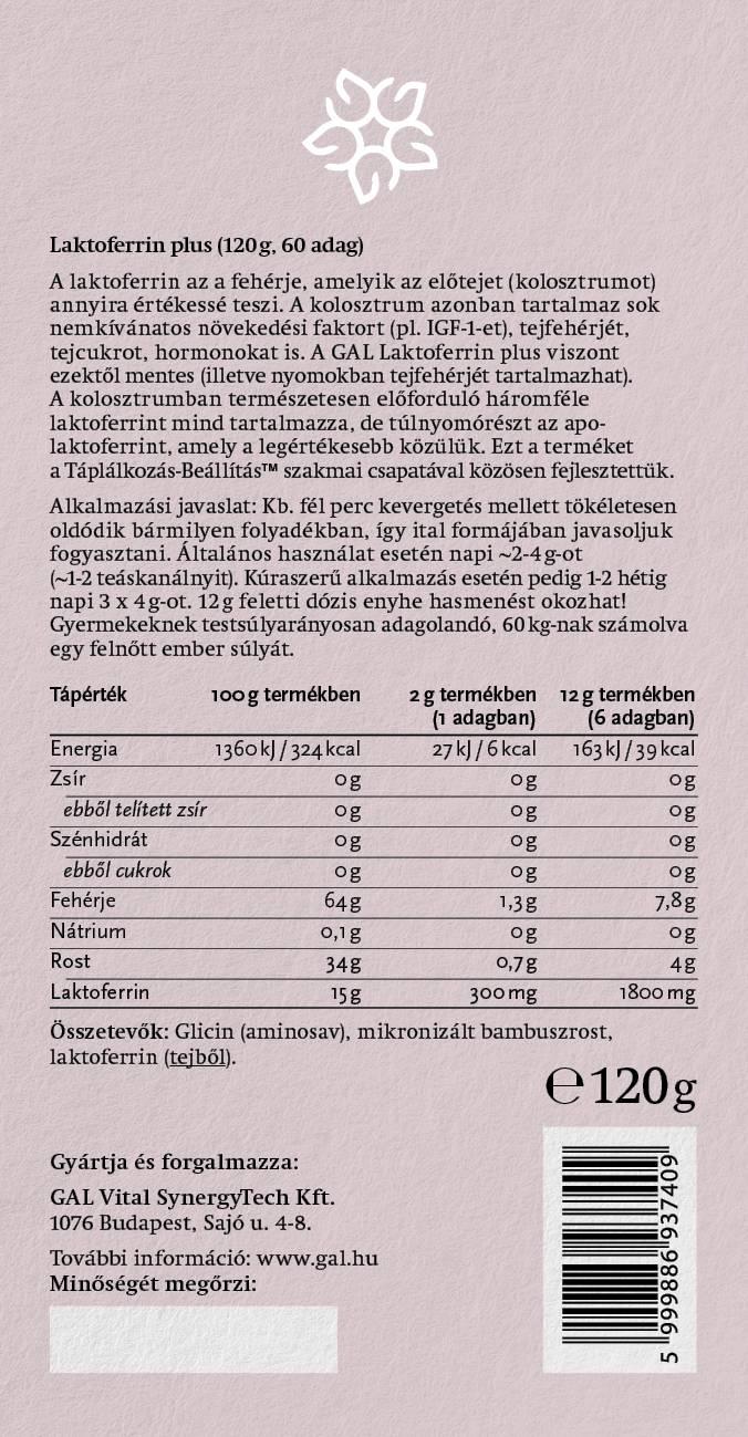 GAL Laktoferrin plus leírás és összetevők