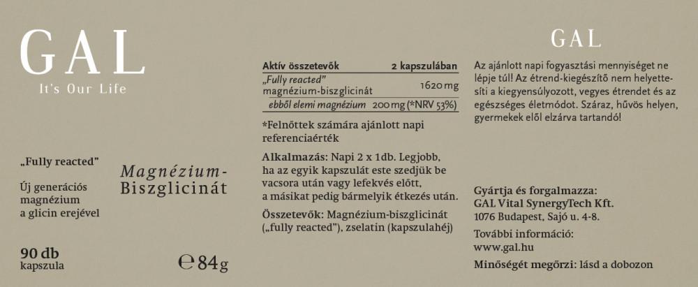 GAL Magnézium-biszglicinát összetevők