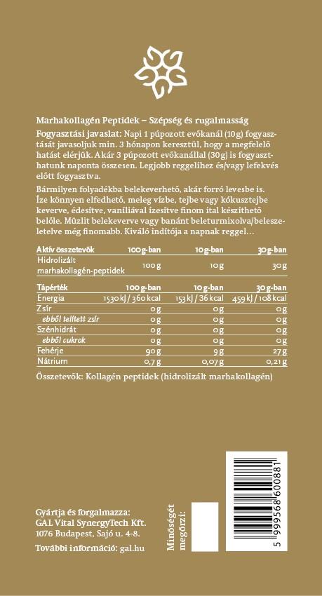 GAL Marhakollagén Peptidek Klasszik összetevők és leírás
