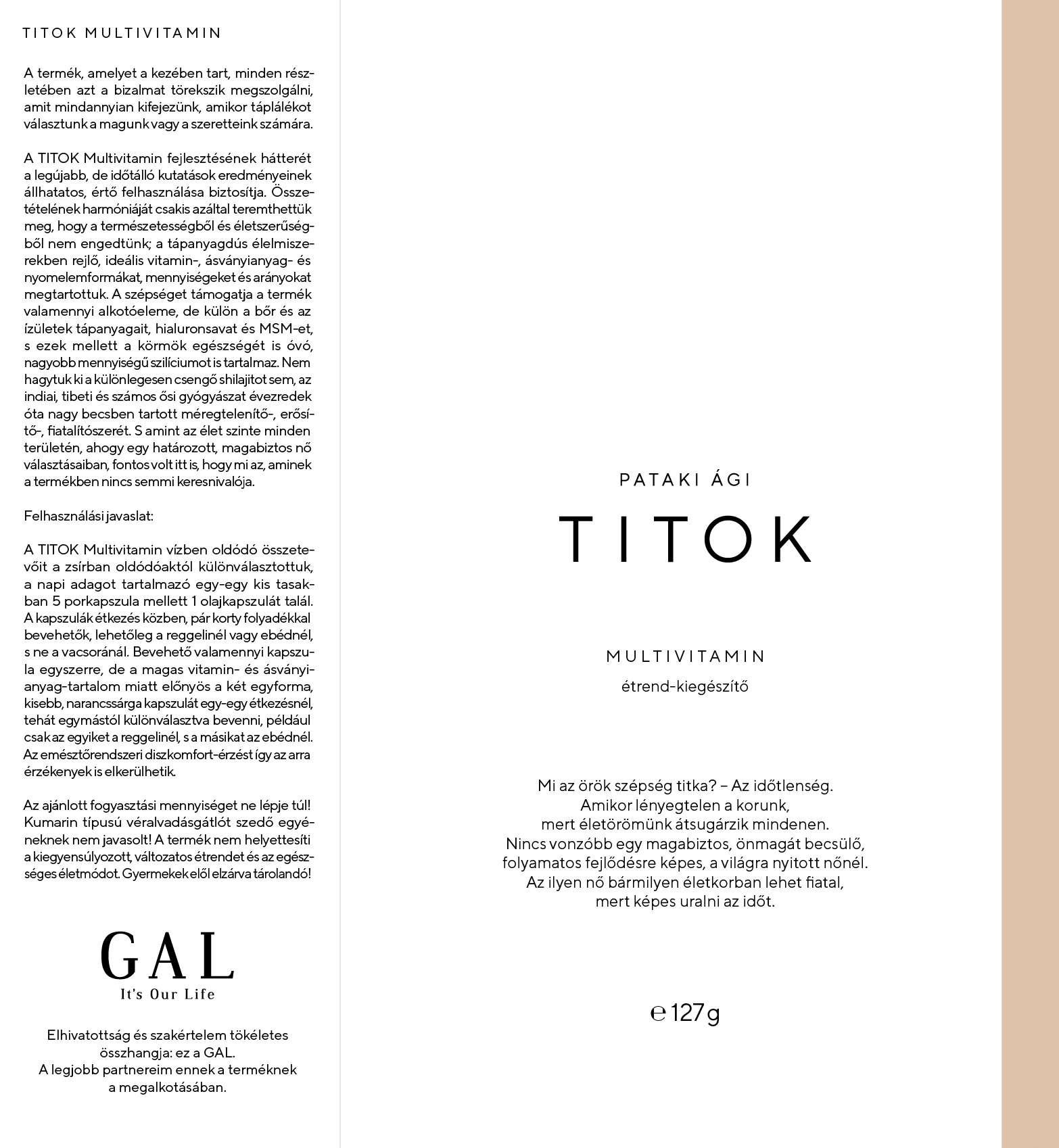 GAL TITOK Multivitamin leírás